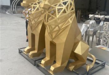 廣場獅子雕塑批發(fā)，動物系列，不銹鋼獅子雕塑制作