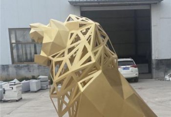 獅子雕塑擺件，烤漆工藝制作，大型不銹鋼獅子雕塑公司