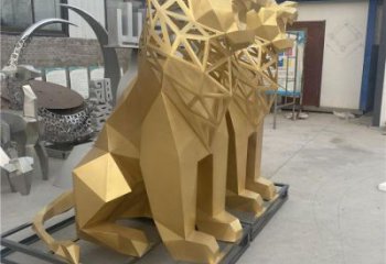 現(xiàn)代獅子雕塑定制，中式工藝，景觀不銹鋼獅子雕塑優(yōu)價