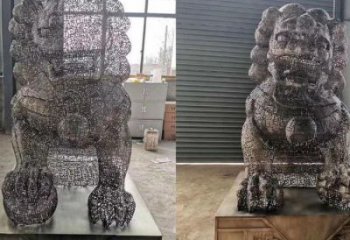 透雕獅子雕塑常用，鏤空概念，不銹鋼獅子雕塑展品