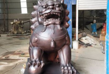 紫銅獅子雕塑提供，露天雕塑，蹲獅雕塑生產(chǎn)承接