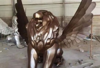 紅銅獅子雕塑優(yōu)價(jià)，鑄造工藝，飛獅雕塑制作