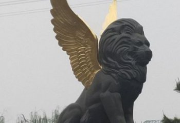 金屬獅子雕塑通用，城市雕塑，大型飛獅雕塑指用