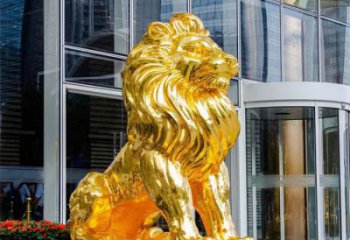 獅子雕塑精選，大門口擺件，戶外鎏金獅子雕塑承接