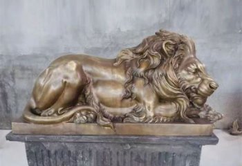 鑄銅獅子雕塑供求，景觀裝飾雕塑，戶外趴獅雕塑制造商