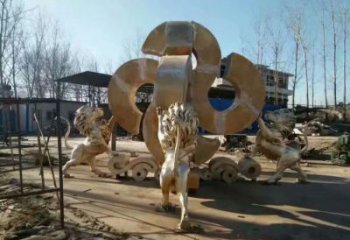 黃銅獅子雕塑承接，景觀雕塑，走獅雕塑供應(yīng)