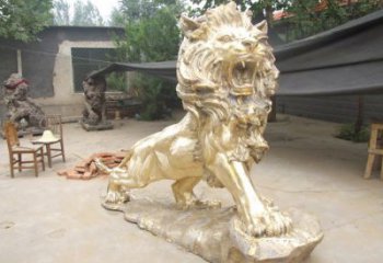 景區(qū)獅子雕塑觀賞型，公園小品，景觀走獅雕塑生產(chǎn)商