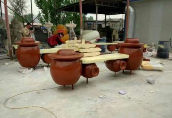 壇子坐凳雕塑,抽象藝術(shù)原理，玻璃鋼坐凳雕塑制作