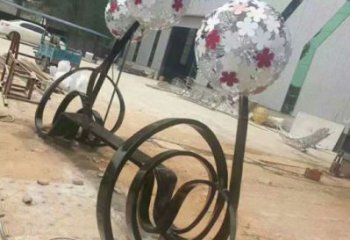 蒲公英坐凳雕塑廠家，烤漆工藝，廣場藝術(shù)擺件