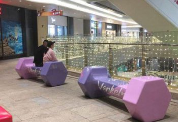 坐凳雕塑，休憩景觀小品，啞鈴坐凳雕塑廠家