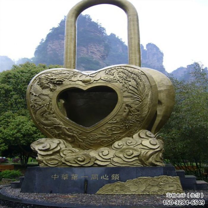 許昌藝術(shù)同心鎖雕塑承接，景區(qū)案例，公園鎖子雕塑定制
