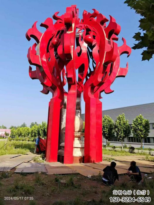 牡丹江火球雕塑，精神堡壘火球雕塑落地展示