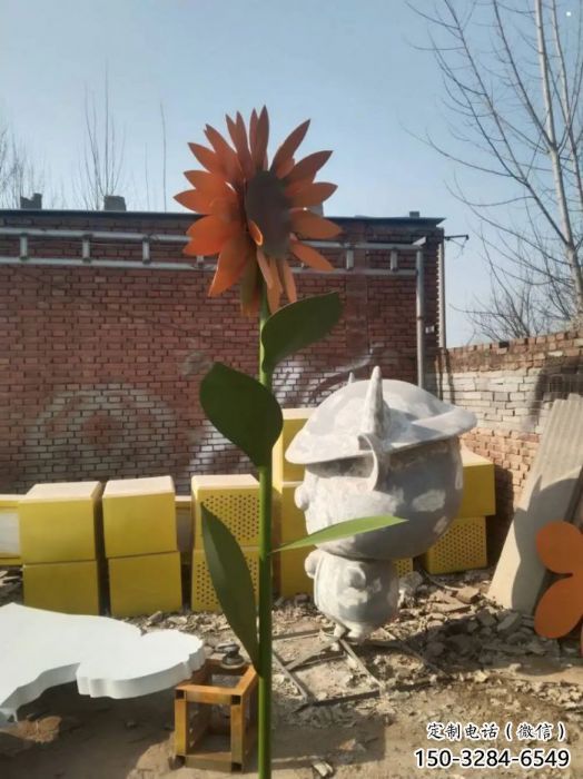 荊門太陽花雕塑工程，美陳雕塑，玻璃鋼太陽花雕塑廠家