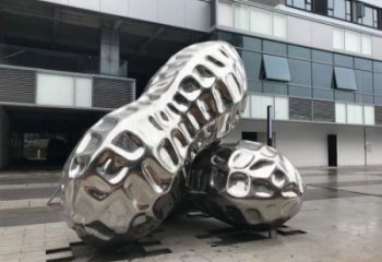 大慶花生雕塑制造，白鋼構(gòu)件，不銹鋼花生雕塑提供