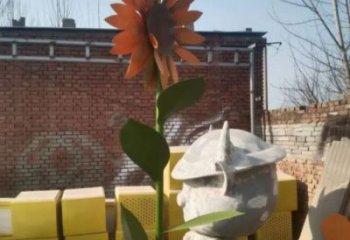 荊門太陽花雕塑工程，美陳雕塑，玻璃鋼太陽花雕塑廠家