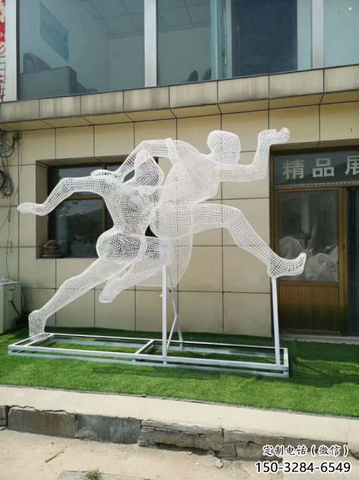 宿遷鏤空體育雕塑供求，白鋼構(gòu)件，鐵藝人物雕塑觀賞型