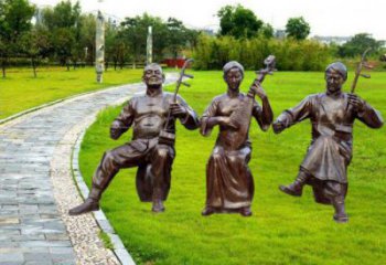 黃岡拉二胡雕塑點(diǎn)擊，景觀雕塑，別墅民俗人物雕塑供求