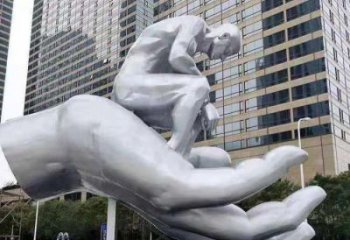 常州沉思者雕塑，景觀雕塑，手托人物雕塑廠家提供