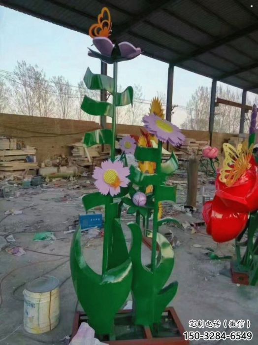 新建茉莉花雕塑訂做，城市雕塑，不銹鋼茉莉花雕塑廠