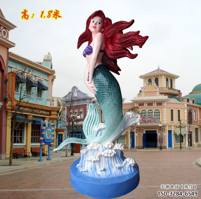 清水河水景美人魚(yú)雕塑