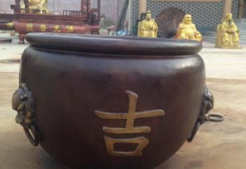 烏蘭察布吉字銅缸雕塑-青銅鑄造