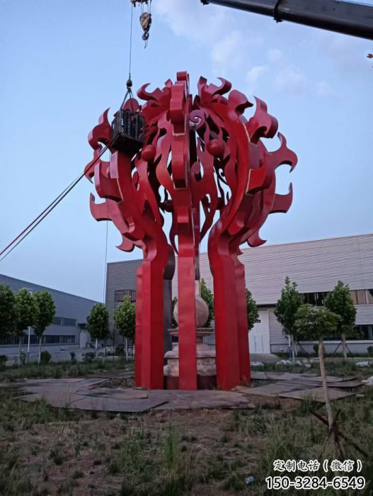雅安火球雕塑，精神堡壘火球雕塑落地展示