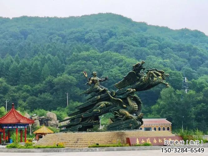 阿克蘇夸父逐日雕塑，鑄銅神話人物雕塑