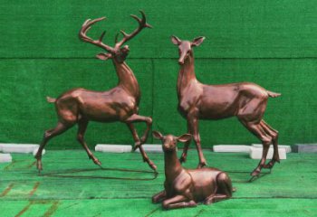 玉樹(shù)銅小鹿雕塑批發(fā)，鍛造工藝，小鹿銅雕塑承接