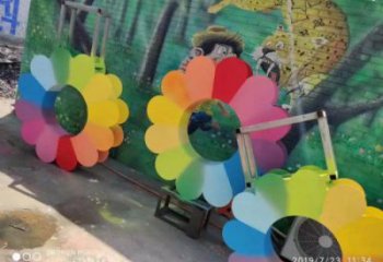 萬柏林金銀花雕塑廠家，景區(qū)雕塑，城市不銹鋼金銀花雕塑