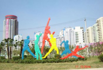 延安投籃雕塑，剪影工藝制作，不銹鋼體育人物雕塑