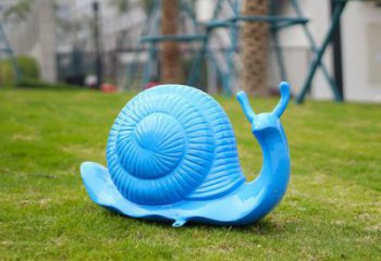 曲水彩繪蝸牛雕塑廠家，園林動物小品，玻璃鋼蝸牛雕塑生產(chǎn)