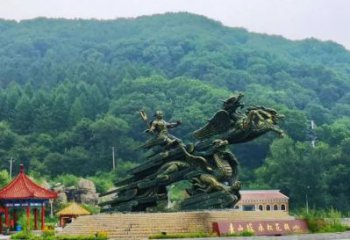 當(dāng)雄夸父逐日雕塑，鑄銅神話人物雕塑