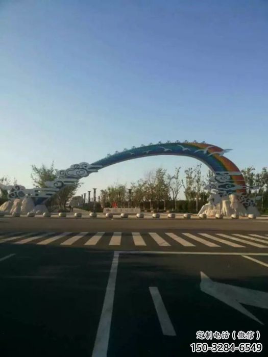 楚雄云朵大門雕塑，公園美陳元素，不銹鋼云朵大門雕塑