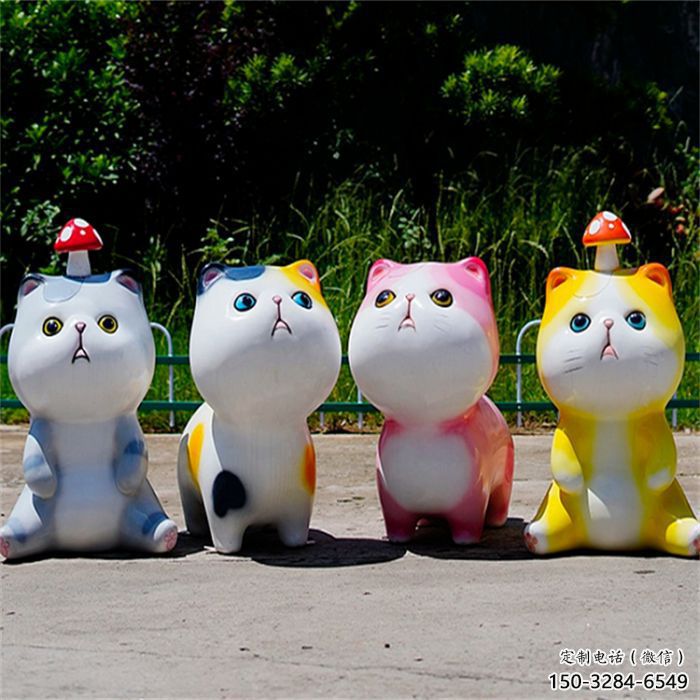 黔江房地產(chǎn)貓咪雕塑，仿古動漫雕塑，公園動物制造