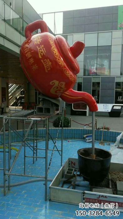 巴南鐵藝水景天壺雕塑，噴泉雕塑，抽象天壺雕塑制作