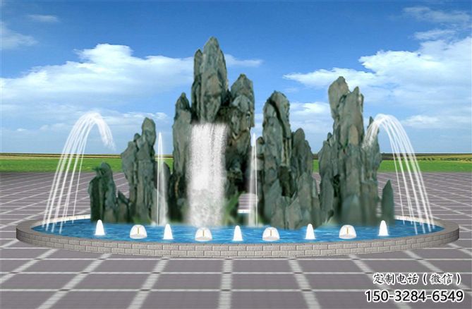 雙橋電影變頻噴泉雕塑，水景噴泉雕塑承接