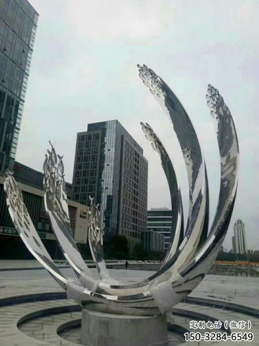 萬(wàn)州地面噴泉雕塑小品，圓環(huán)結(jié)構(gòu)概念，旱地水景噴泉體系