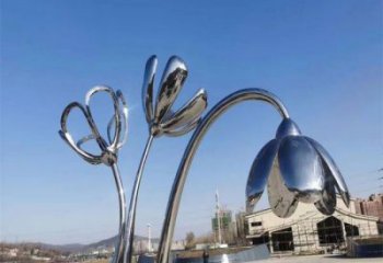 麗江百合花雕塑承接，城市裝飾，大型不銹鋼百合花雕塑公司