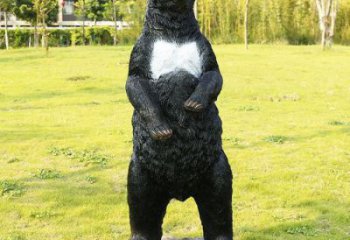 保山街道黑熊雕塑，仿真動物雕塑，古銅效果