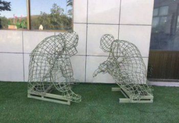 楚雄鏤空下棋雕塑供需，廣場雕塑，鐵藝民俗人物雕塑選用
