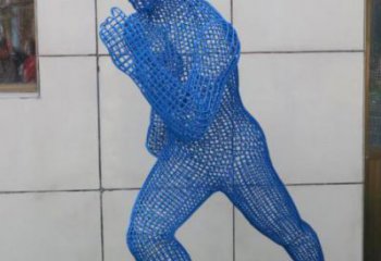 湖州鏤空跑步雕塑，標(biāo)識雕塑，烤漆鐵藝人物雕塑優(yōu)選