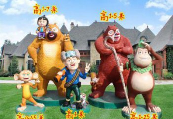 長壽廣場維尼熊雕塑，卡通水景雕塑，抽象效果