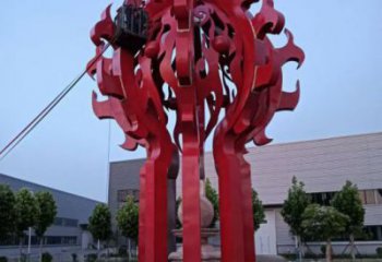 九龍坡火球雕塑，精神堡壘火球雕塑落地展示
