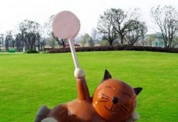 大渡口小區(qū)小貓雕塑，抽象系列，彩繪工藝