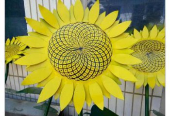 雙橋抽象花籃雕塑展品，小區(qū)雕塑，葵花花籃雕塑工程制作精選